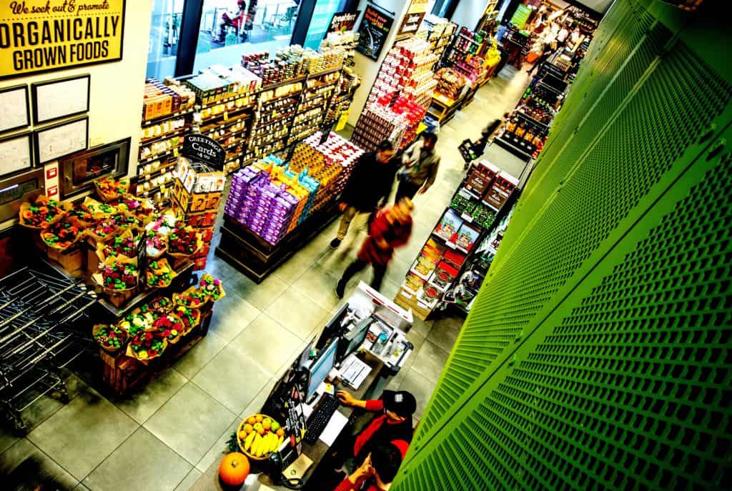 Supermarket with organic goods